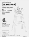 Craftsman 152.241230 Bench Grinder Owners Instruction Manual. Fixed Price $20.24.