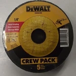 Dewalt Dw4541b5 4-1/2" X 1/4" Metal Grinding Wheels 5 Pack. Fixed Price $5.00.