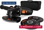 Wen 94475 7.5-amp 4-1/2-inch Angle Grinder With Reversible Handle, Three Grindin. Fixed Price $51.38.