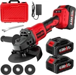 Cordless Angle Grinder Kit, 4-1/2" Power Grinders With 2 * 4.0ah Red. Fixed Price $75.53.